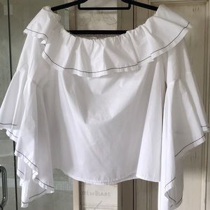 Off-the-shoulder, bell-sleeve top